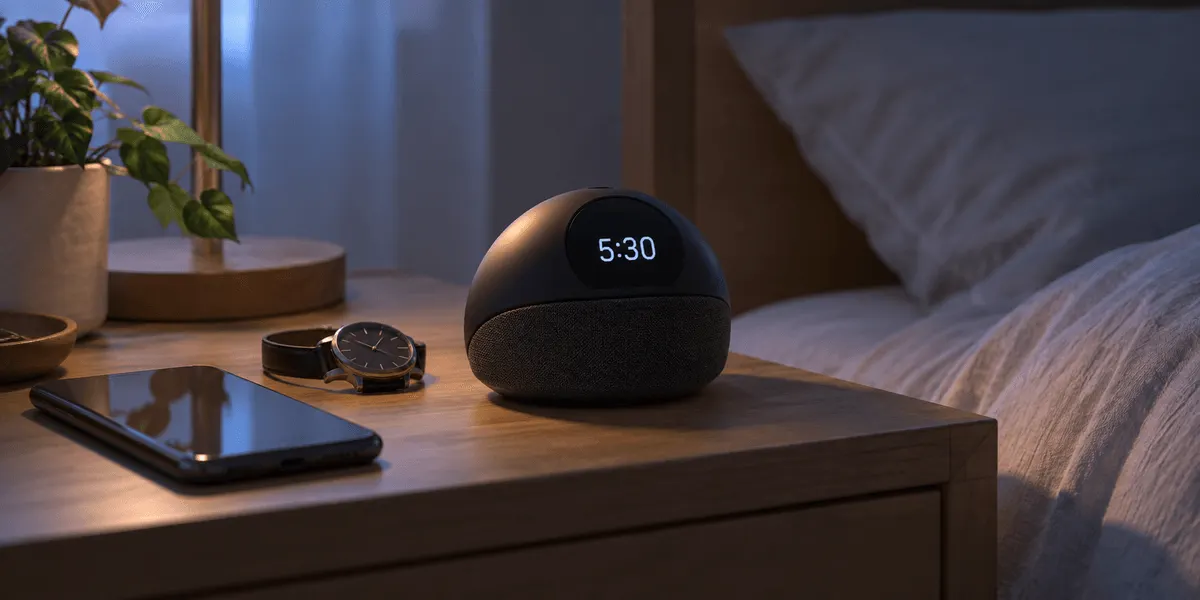 Echo Spot(2024) レビュー|枕元の目覚ましをスマホから切り替える