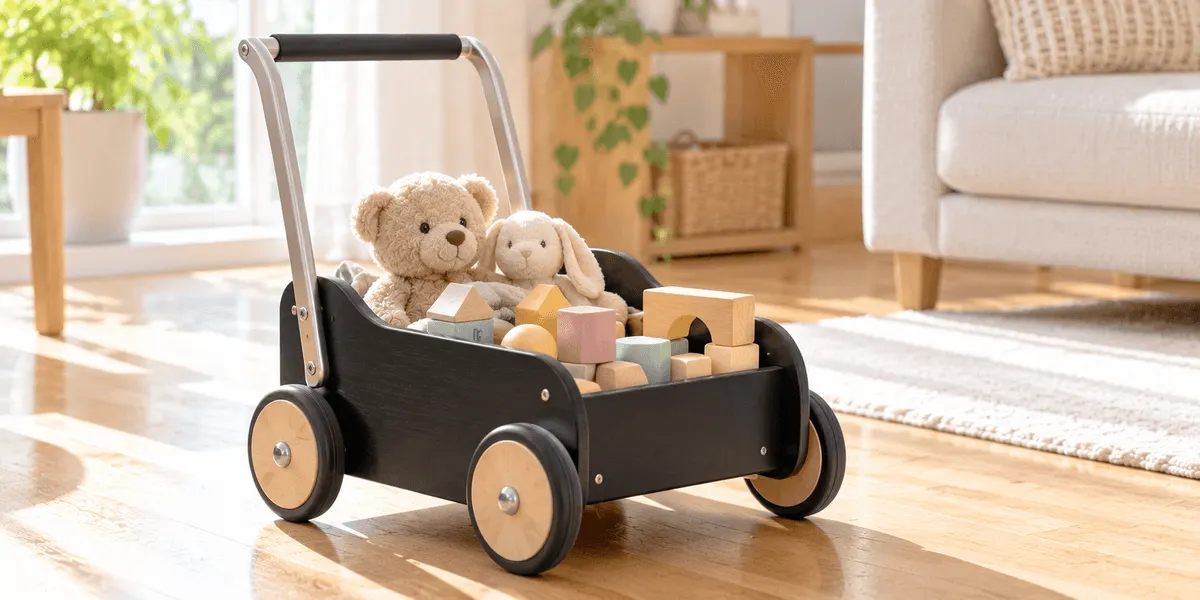 BRIO 手押し車 ブラック 31351(9か月〜・木製) のレビュー記事メインビジュアル(口コミ・評判・メリット・デメリット)
