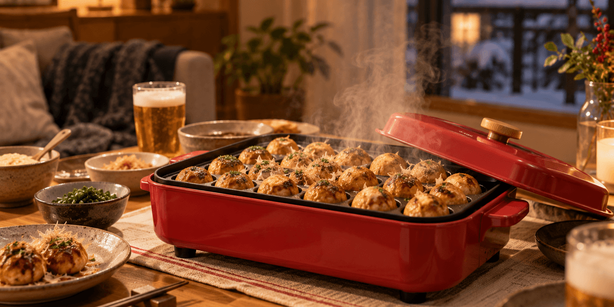 BRUNO コンパクトホットプレート BOE021(平面・たこ焼きプレート付属)
