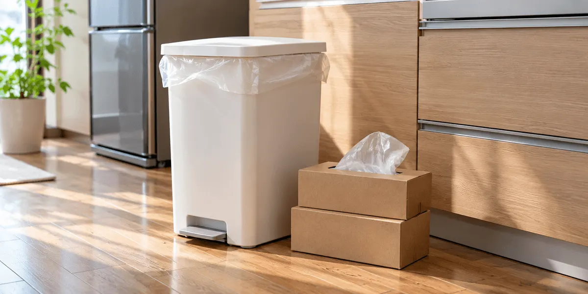 by Amazon ごみ袋 半透明 シャカシャカタイプ 45L 200枚（100枚×2箱） のレビュー画像（評価★4.5）