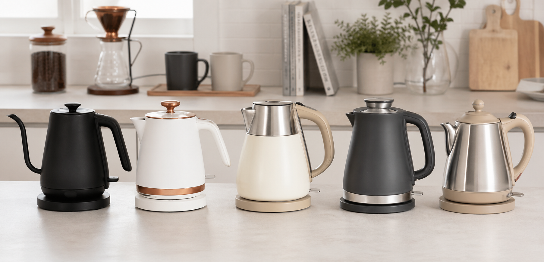 【2026年版】電気ケトル おすすめベスト5|BALMUDA・タイガー・T-fal・象印・DeLonghiをデザイン×機能で比較