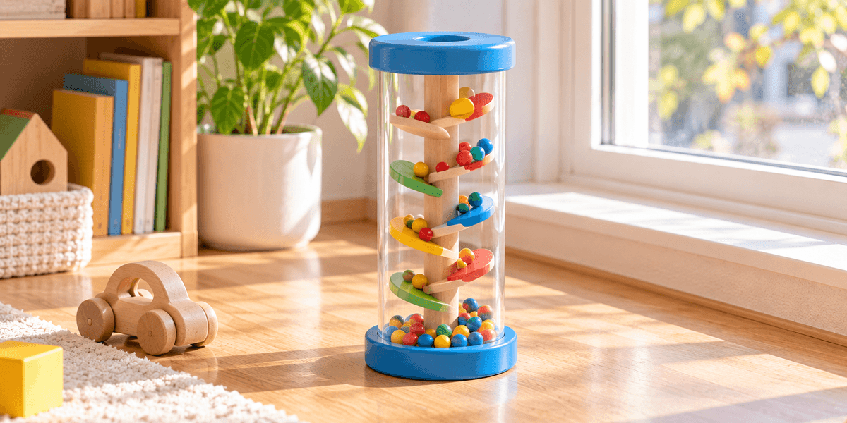 Hape ビーズレインドロップス ブルー E0328（1歳〜）