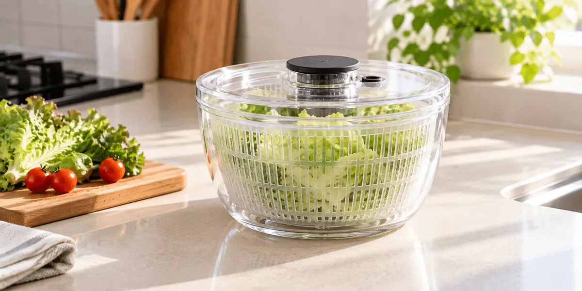OXO サラダスピナー 小(Amazon.co.jp限定) のレビュー記事メインビジュアル(口コミ・評判・メリット・デメリット)
