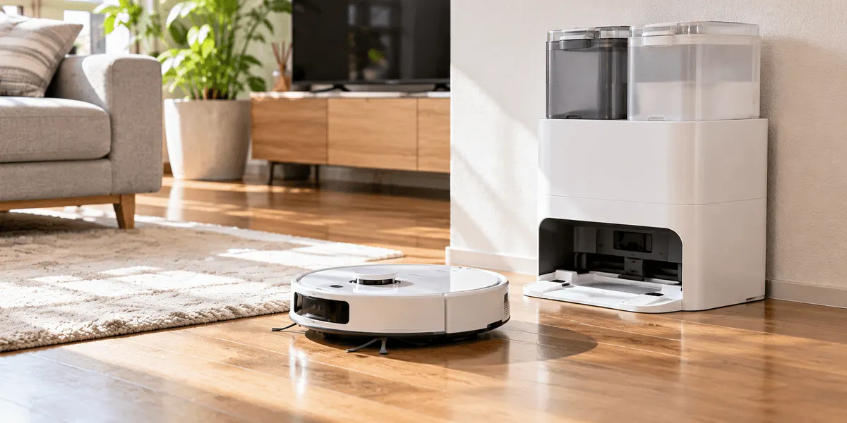 SwitchBot ロボット掃除機 S20(モップ自動洗浄・自動ゴミ収集) のレビュー記事メインビジュアル(口コミ・評判・メリット・デメリット)