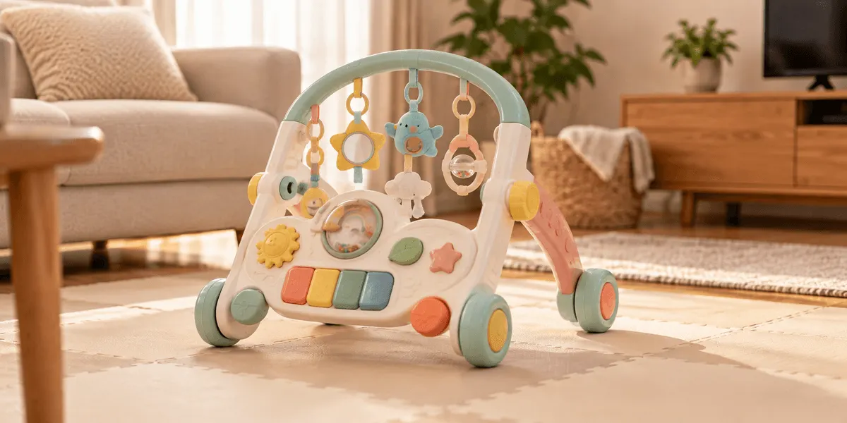 うちの赤ちゃん世界一 知育ジム&ウォーカー レビュー｜ねんね期とつかまり立ち期、出番が2回来た