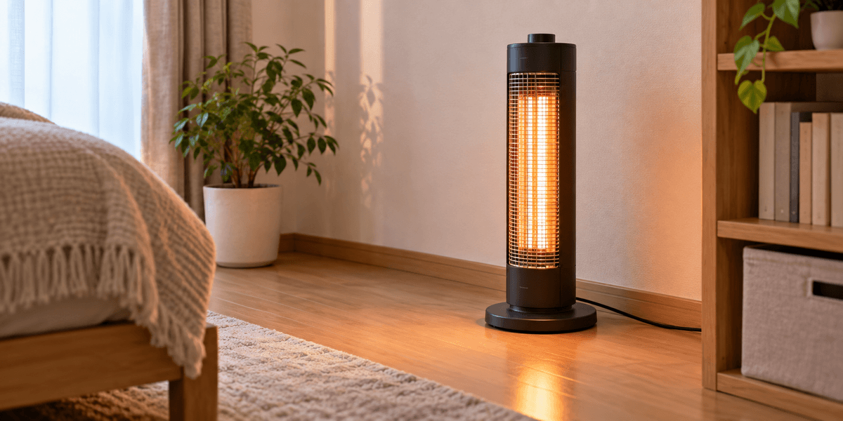 山善 遠赤外線カーボンヒーター 900W/450W 自動首振り DC-S097(B)